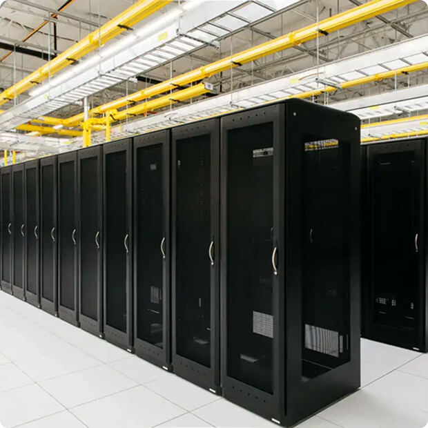 Blue Arctic datacenter server racks